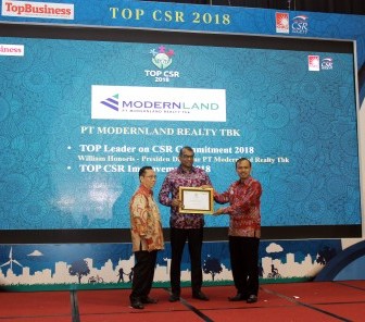 PT Modernland Realty Tbk. Raih Penghargaan TOP CSR 2018